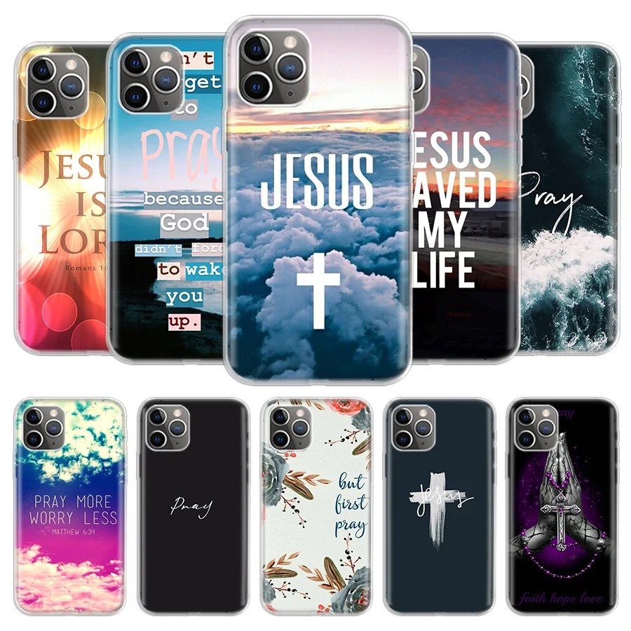 Чехол для телефона с изображением Бога Иисуса молитвы iPhone 13 12 11 Pro 7 6 X 8 6S Plus XS MAX + XR