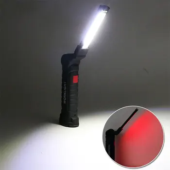 

5 Modes Portable LED Flashlight USB Recharge COB Work Inspection Torch Magnetic Hanging Hook Outdoor Camping Car Repair Lamp