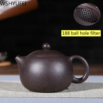 

Large capacity Yixing teapot purple clay xi shi pot beauties handmade kettle Chinese tea set authentic 188 ball hole 230ml