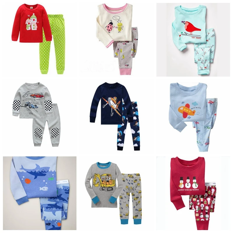 Baby Boys Cotton Clothing Kid Cars Long Sleeve Outfit+Pants Pajama Set Sleepwear 