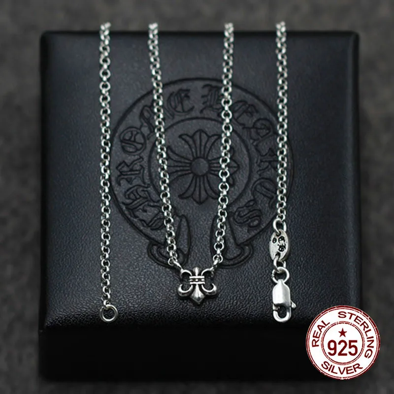 

100% 925 sterling silver necklace personality fashion pop anchor chain punk hip-hop style to send gifts for lovers 2019 hot