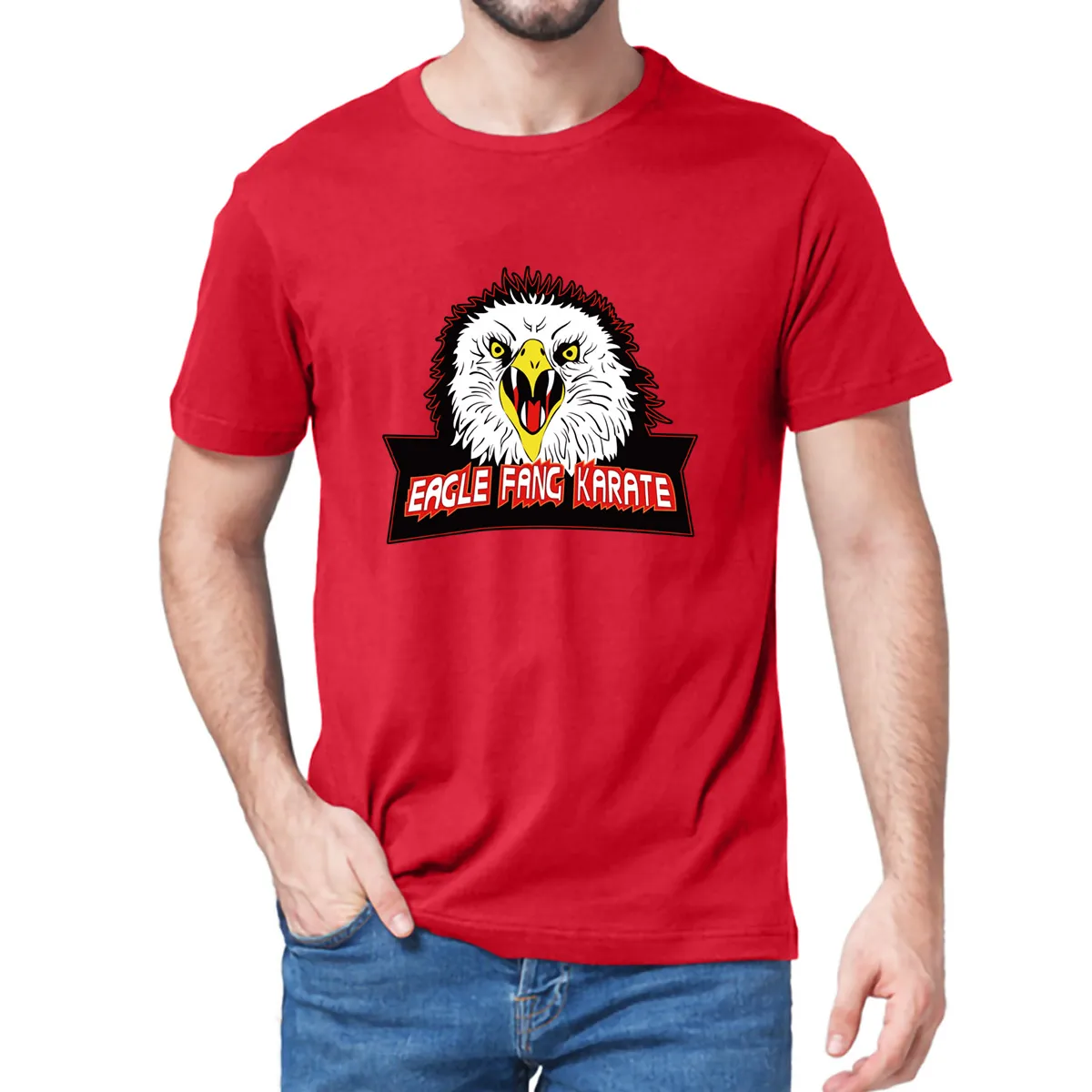 Mens T-Shirt Movie Cobra Kai Eagle Fang Funny 80s Retro Karate Unisex Inspired Women