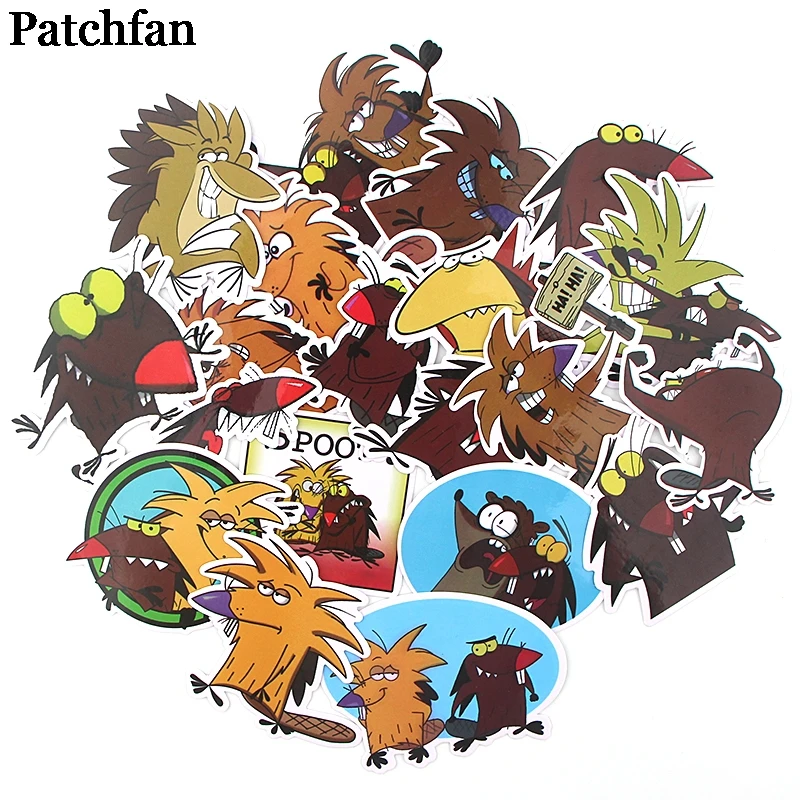 Patchfan 20 шт Angry Beaver детские игрушечные наклейки для DIY Скрапбукинг альбом багаж телефон наклейки на ноутбуки водонепроницаемый A2296