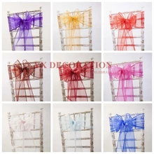 25pcs Organza Chair Sash Tie Bow For Chiavari Chair Decoration Wedding Event Banquet