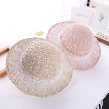 

Girl hat summer thin straw hat sunscreen beach breathable