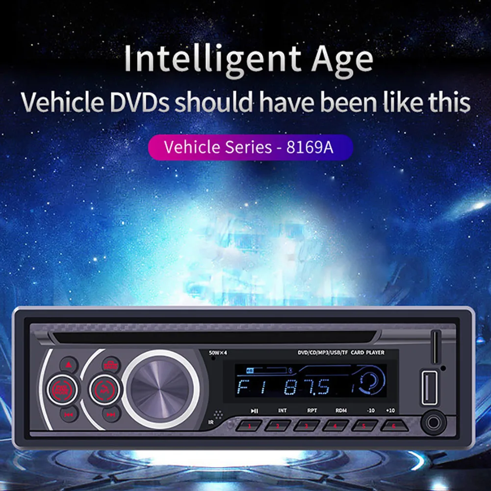 1 Din Автомобильный многофункциональный Bluetooth стерео CD VCD DVD AUX USB Радио Аудио Мультимедиа MP3 плеер автомагнитола