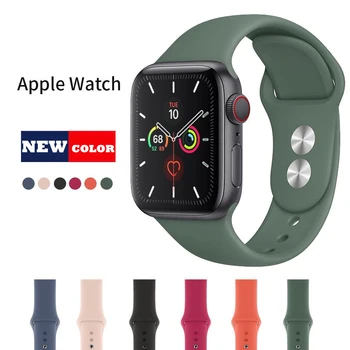 

soft Silicone Sports Band for Apple Watch 5 4 3 2 1 38MM 42MM Bands Rubber Watchband Strap for Iwatch series 5 4 40mm 44mm