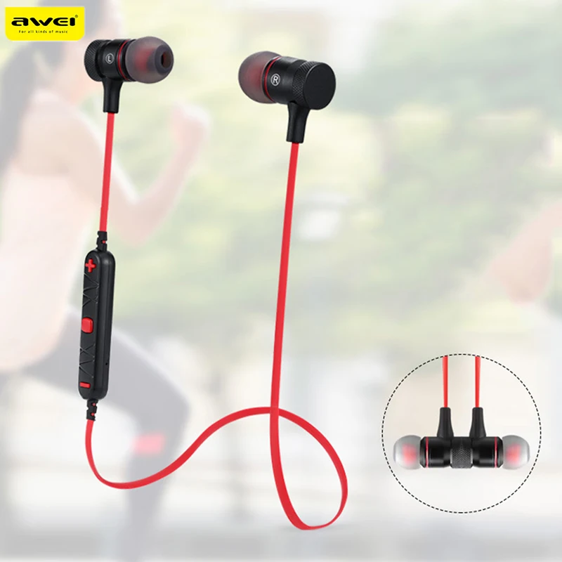 

Awei A920BL bluetooth headphones with microphone noise cancelling stereo In-ear Wireless Sports bluetooth headset For phones New