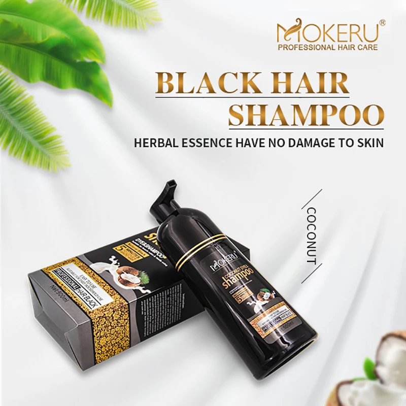 Kopen Mokeru 1Pc 500ml Langdurige Permanente Haarverf Shampoo Geen Schade Aan Huid Pure Natuurlijke Kokosnoot Haar Kleur dye Shampoo voor Vrouwen