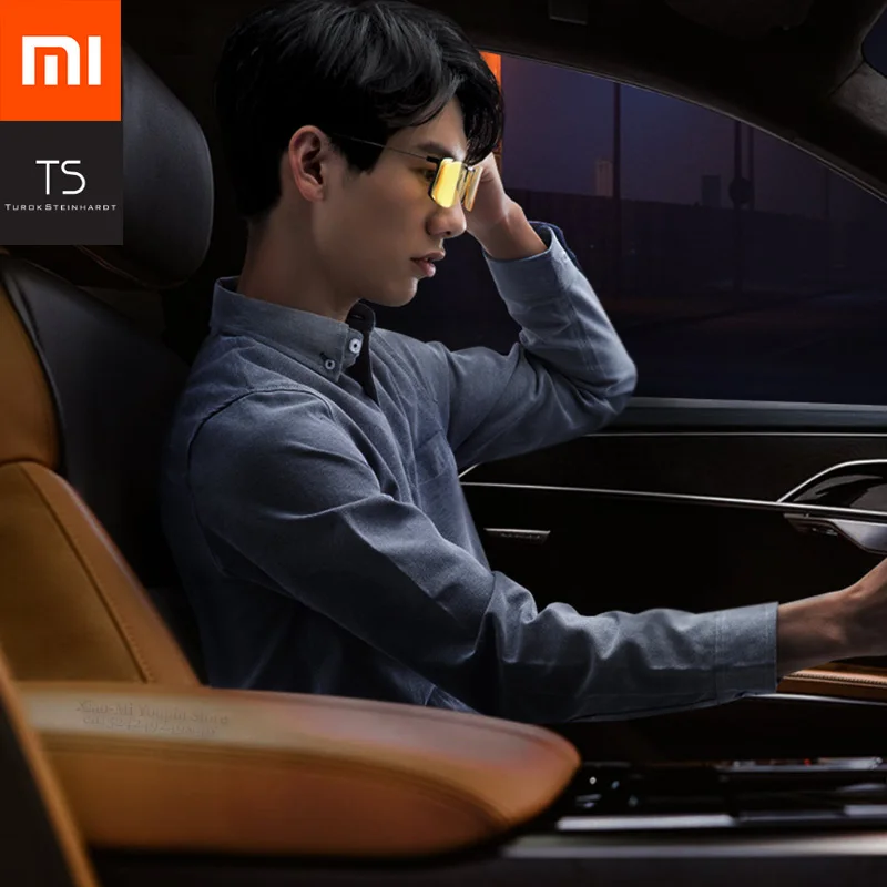 

Hot new Original Xiaomi TS Driver Night Vision Glasses TAC Lens Zinc Alloy Clip 10g Light Weight for Night Driving Fashion Clear
