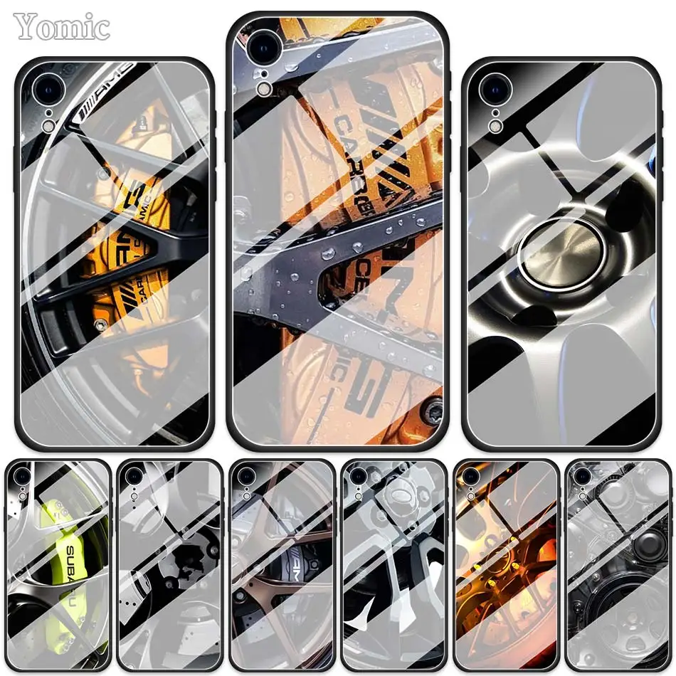 

Motorsport AMG Tire Tempered Glass Cases for Apple iPhone XR 7 8 6 6S Plus X XS MAX Soft Edge Phone Cover Shell