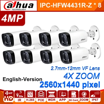 

DH Wholesale IPC-HFW4431R-Z 8pcs/lot 4mp Network IP Camera 2.7-12mm VF Lens Auto Focus 60m IR Bullet Security POE For CCTV Kits