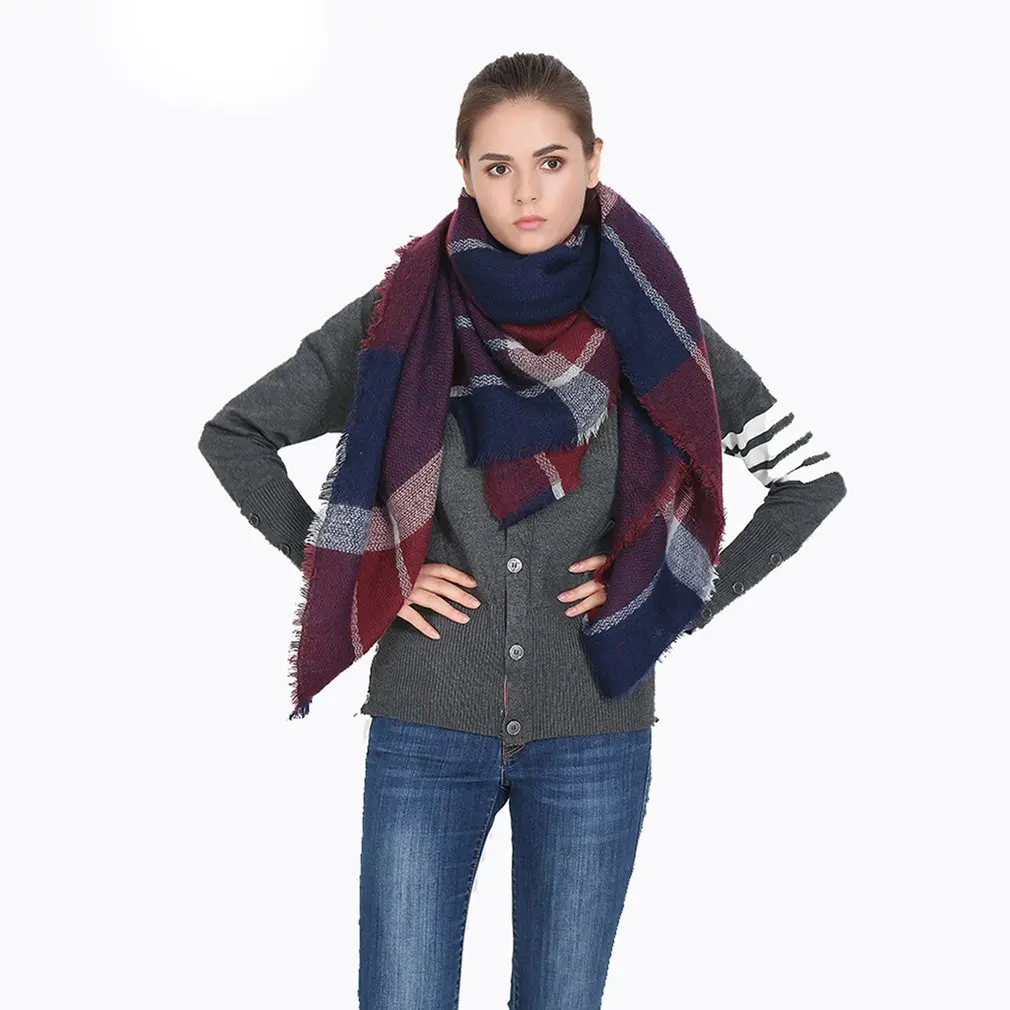 

Autumn Winter England Style Women Long Neck Scarf Large Size Classic Lattice Printed Keep Warm Wrap Shawl Pashmina Scarves 2019