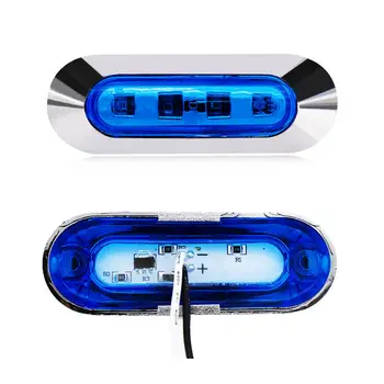 

10Pcs SMD 4-LED Blue Tail Light Truck Trailer Clearance Lamp Side Marker 10-30V High Quality PMMA Light Cover Car LED Lights