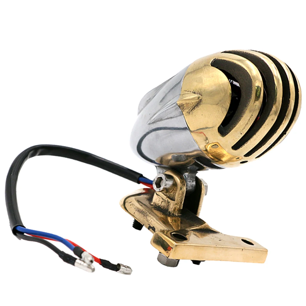 Motorcycle License Plate Lamp Turn Signal Light for Daytime Running Light Suitable for Most Vehicles, Brass 12V