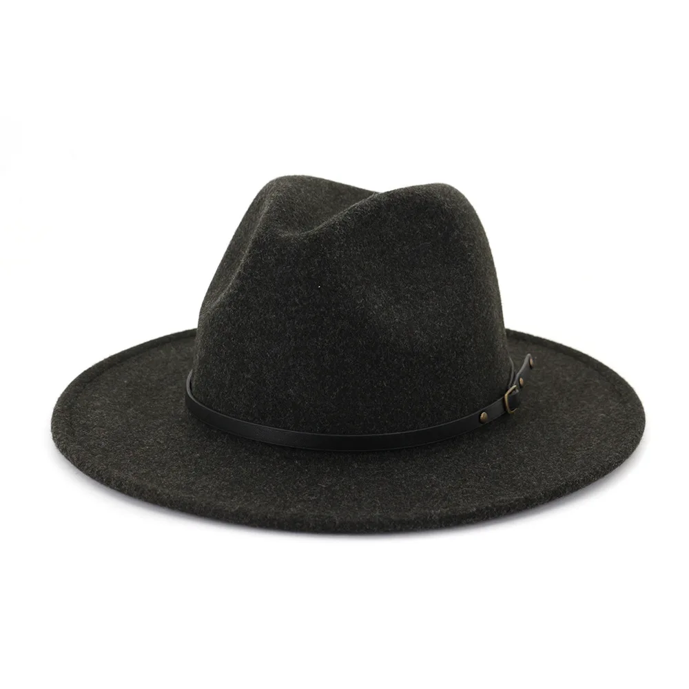 Элегантная Зимняя шерстяная фетровая шляпа для женщин, модная Женская Классическая Кепка с плоским козырьком - Цвет: black