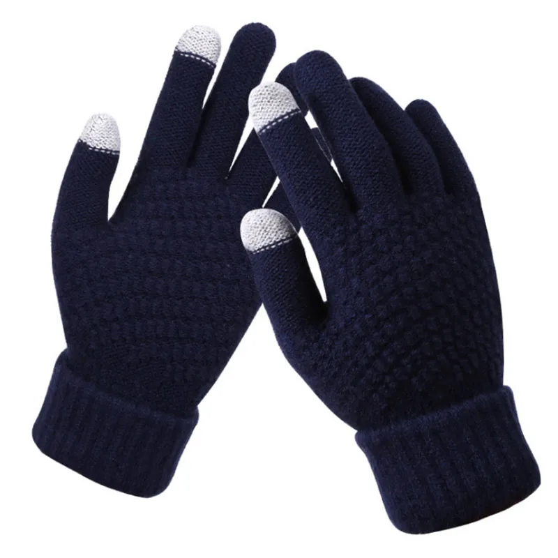 cotton gloves for men Winter Touch Screen Gloves Women Men Warm Skiing Gloves Cashmere Knit Mittens Full Finger Weave Glove Guantes Adult Thick Luvas cold weather work gloves Gloves & Mittens