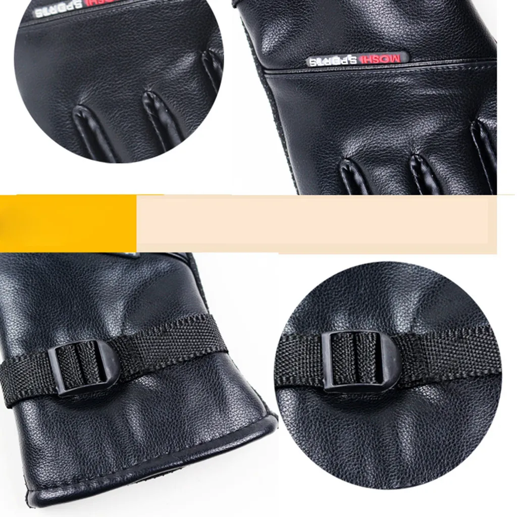 Унисекс кожаные перчатки с сенсорным экраном Thinsulate выстроились теплые перчатки для вождения зимние водонепроницаемые рукавицы мужские Luvas de mulher L58