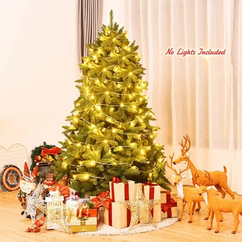 

Luxurious 6 Ft Unlit Artificial Christmas Tree with Realistic PVC 1250 Branch Tips Solid Iron Base Office Home Festive Tree