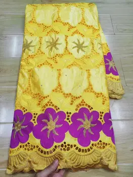 

5Yards African Bazin Riche Getzner 2020 High Quality French Net Embroidery Fabric Cotton Net Lace Fabrics For Women Dress