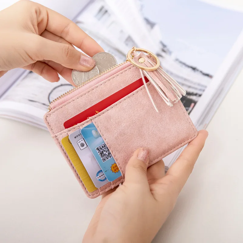 

Amoy Printed Leather Goods Wallet Women's Small Thin Card Bit More Multi-functional Driving License Card Document Package One-pi