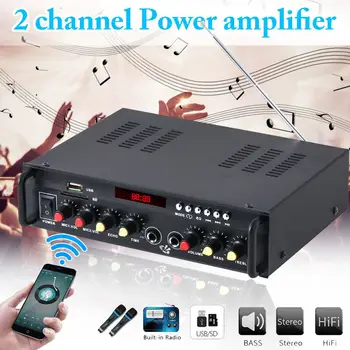 

12/220V 2CH Mini HIFI Digital bluetooth Audio Power Amplifier Home Car Audio Amplifier Low Distortion Stereo Subwoofer W/Remote