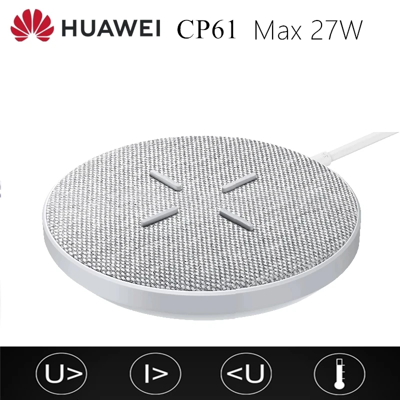 Оригинальное Беспроводное зарядное устройство Huawei Max 27 Вт супер CP61 для iPhone 11 Samsung