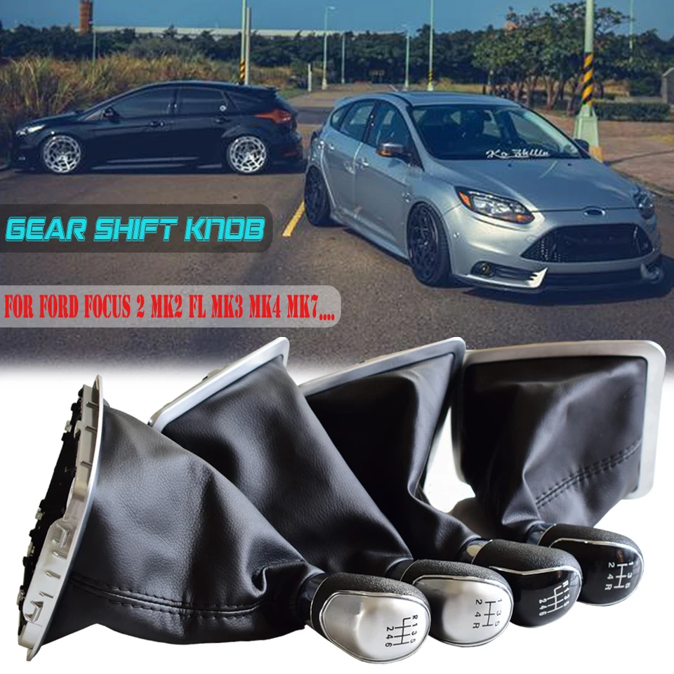 Pommeau De Levier De Vitesse Pour Ford Focus, C-Max, Galaxy - Noir, 5 Vitesses, Remplacement Facile