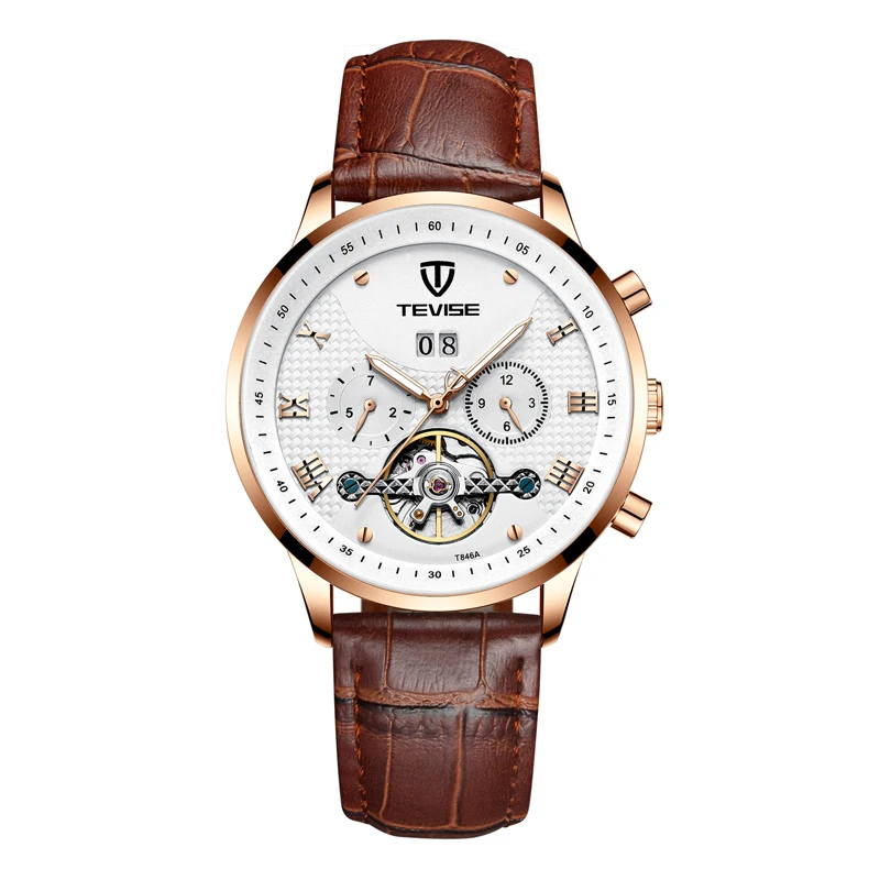 

2019 New Watch Men Fashion Sport Quartz Clock Men Watch TEVISE Brand Luxury Leather Business Waterproof Watch Relogio Masculino