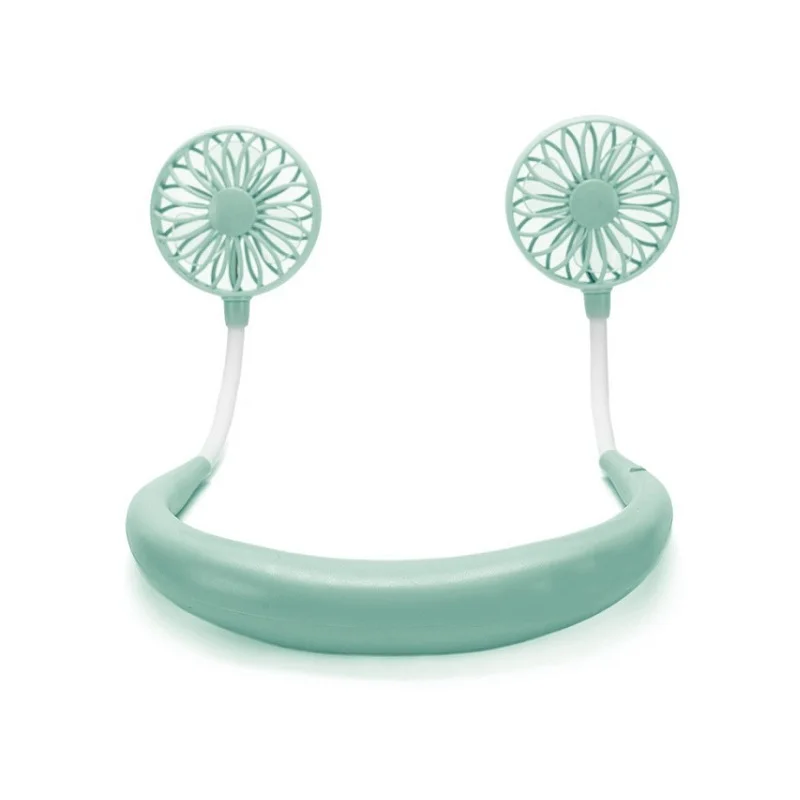 

Hand Free Sports Portable Fans Neckband Fans With USB Rechargeable Operated Dual Wind Head 3 Speed Adjustable Fan