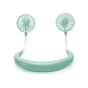 

Hand Free Sports Portable Fans Neckband Fans With USB Rechargeable Operated Dual Wind Head 3 Speed Adjustable Fan