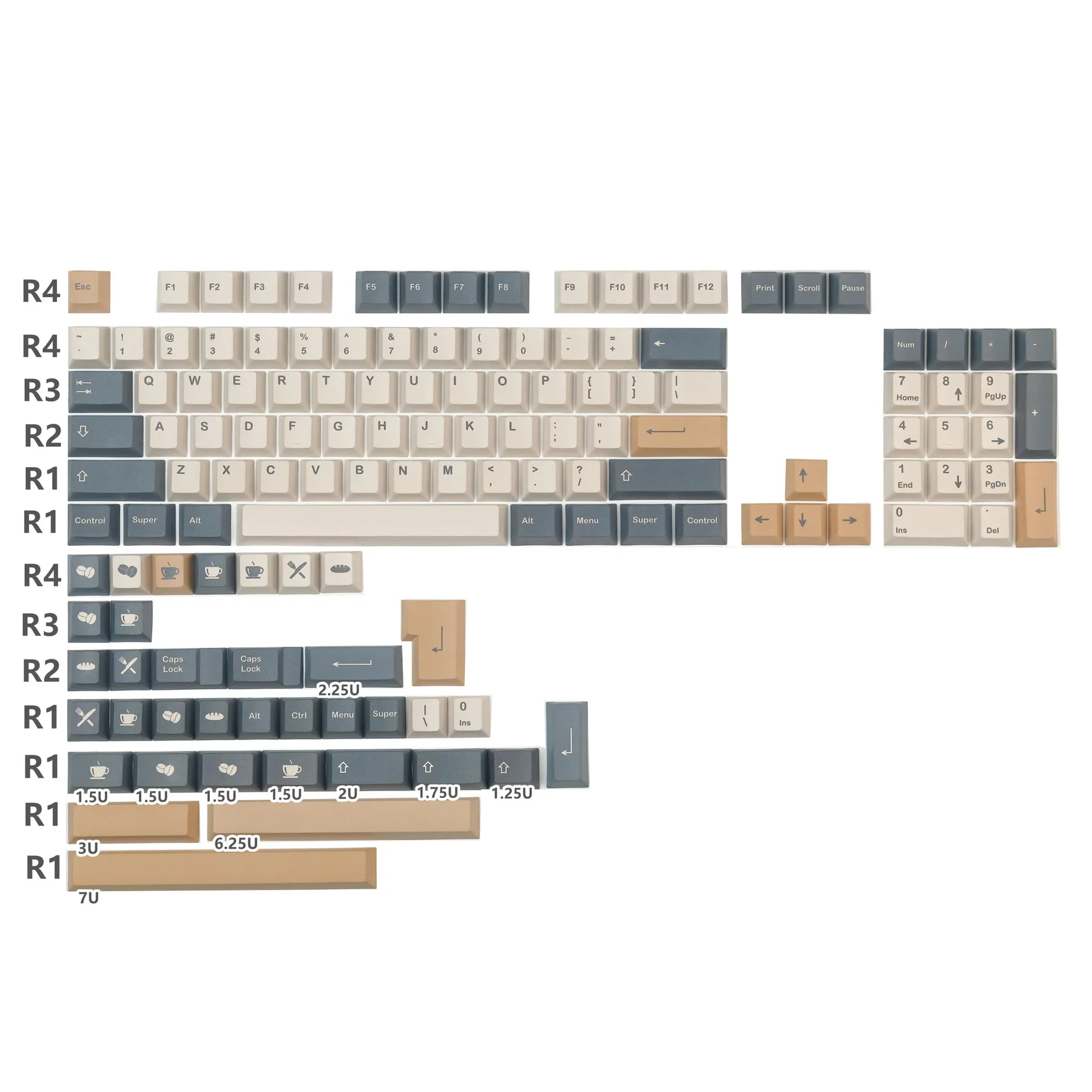 

Колпачки для клавиш GMK Cafe, колпачки для клавиш с краской PBT, колпачки для клавиш с вишневым профилем, колпачки для клавиш с ISO Enter 7U, пропускная панель для HHKB EU