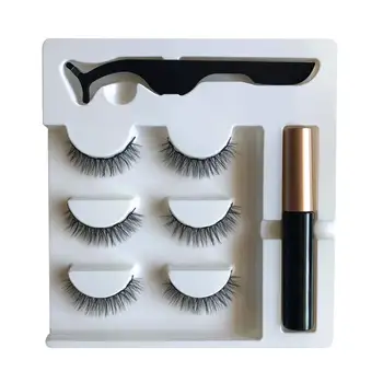

New Magnet Eyelash Set Magnetic Liquid Eyeliner False Eyelashes Tweezer Waterproof Long Lasting Eyelash Extension Set