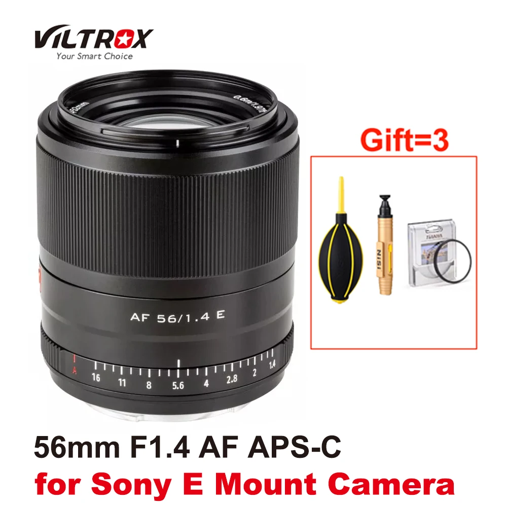 Объектив VILTROX 56 мм F1.4 E с автофокусом фотообъектив большой диафрагмой для камеры