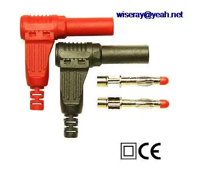 

DHL/EMS 100PC High Pressure 4mm banana Right Angle plug Cable solder for Multimeter socket-A7