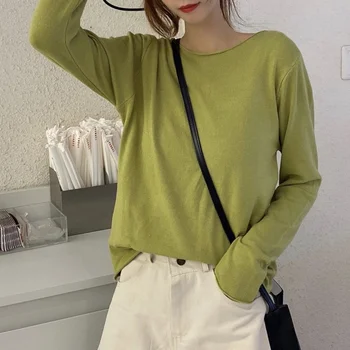 

Autumn Sweater Women Long Sleeve O Neck Basic Knitted Woman Sweater 2020 Slim Thin Pullover Jumper Ladies Tops Pull Femme