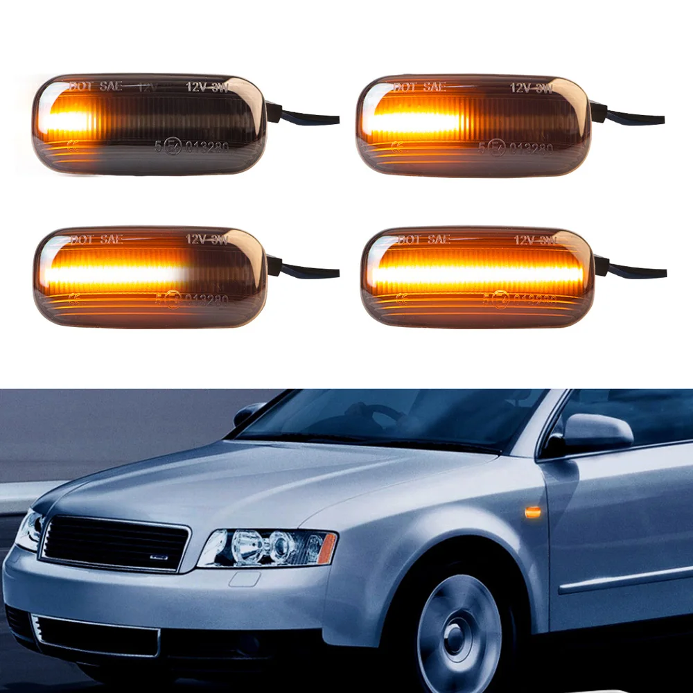 2PCS Car Led Dynamic Side Marker Turn Signal Light Sequential Blinker Lamp For Audi A3 8P A4 S4 RS4 B6 B7 B8 A6 S6 RS6 S3 C5 C7