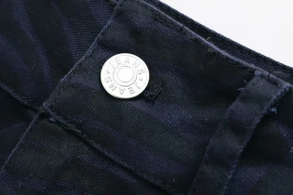 European and American style spring and summer women's new wholesale black zebra high waist denim trousers