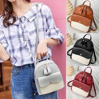 

Women's Small Backpack Travel PU Leather Handbag Rucksack Shoulder School Bag