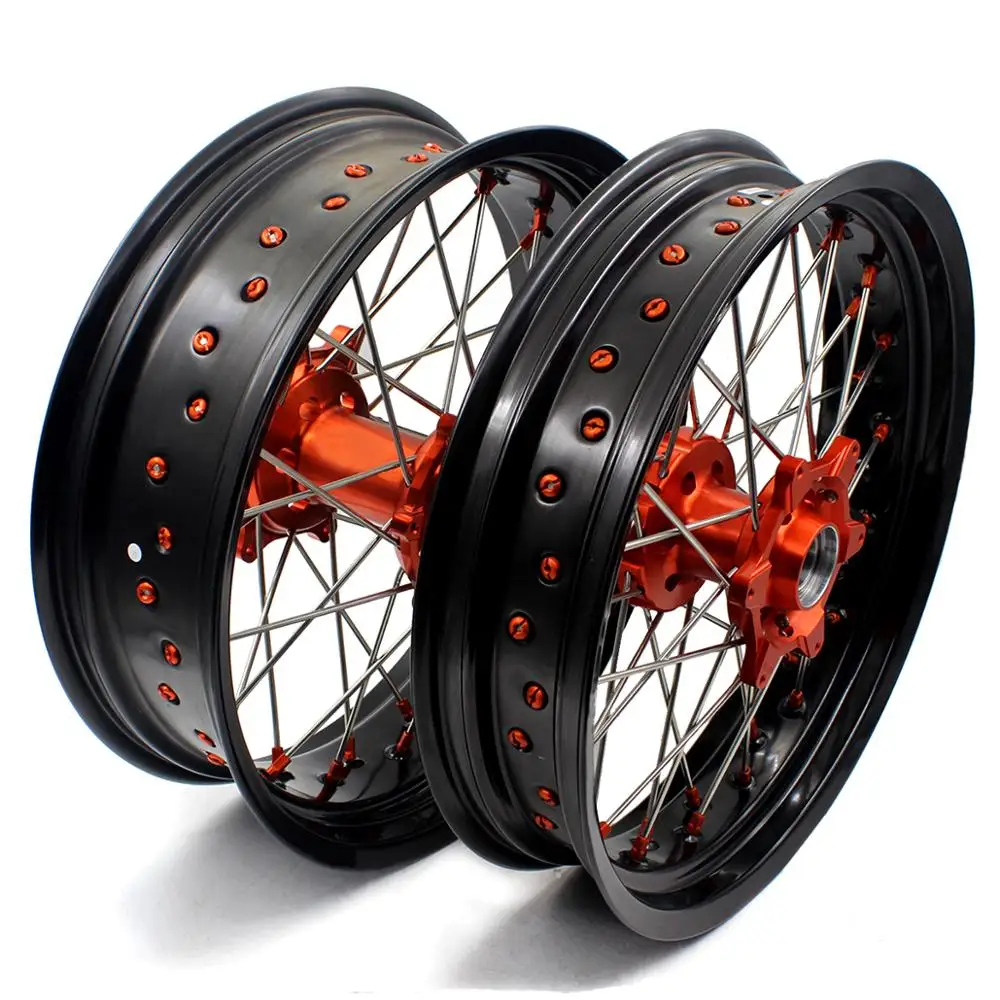 KKE 3 5/4 25 17 дюймов. Комплект колес CNC Supermoto для SX SXF XC XCW EXC EXCF 125 530 2003 2021 Supermotard обод