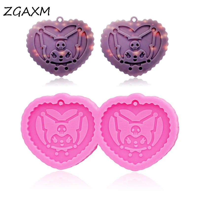 

L1106 Shiny Mirror Old witch silicone mold Epoxy resin art flat girl mould Keychain Polymer Clay baking candies hang Pieces mold