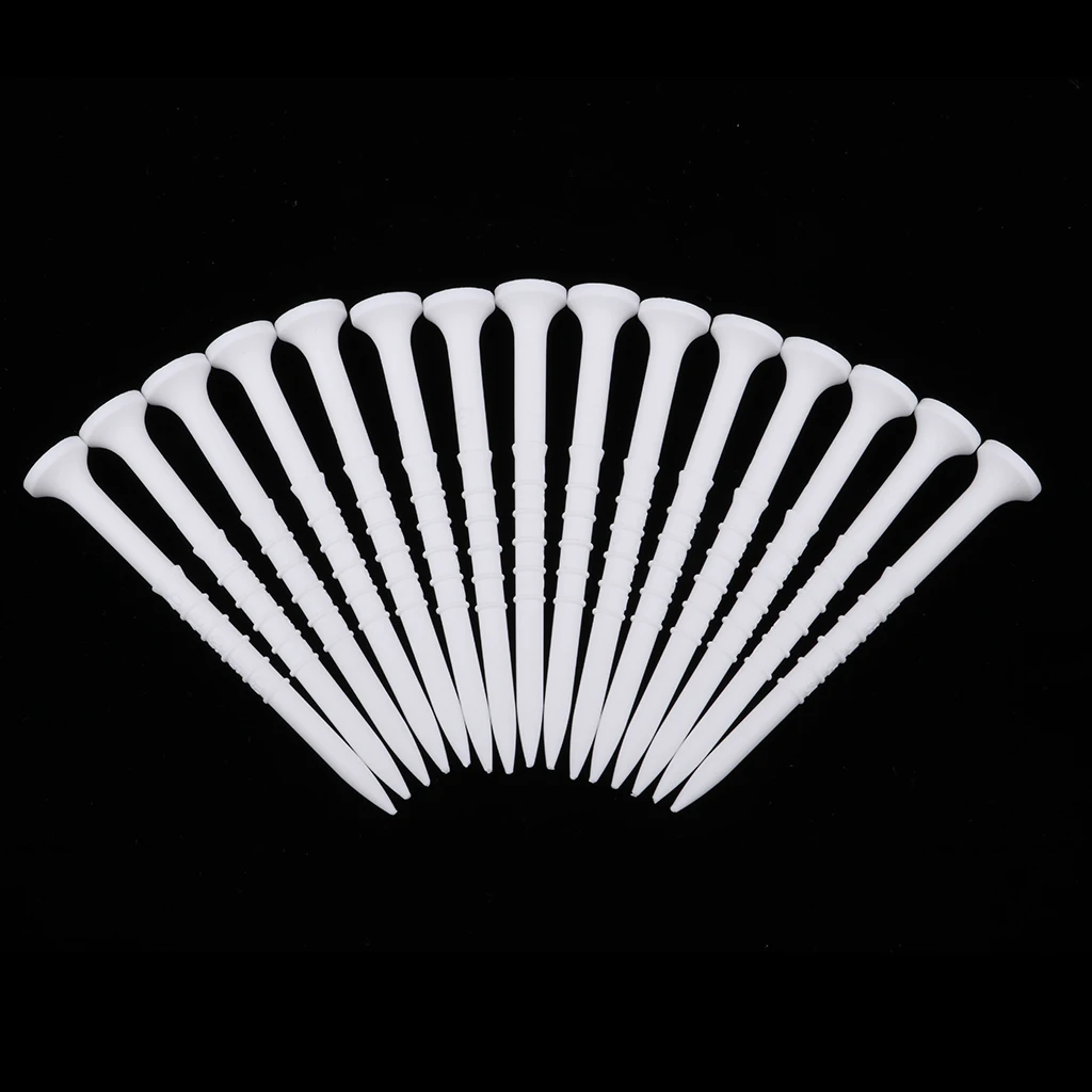 15 Pieces 8.5cm Golf Tee Plastic Golf Practice Training Accessories White