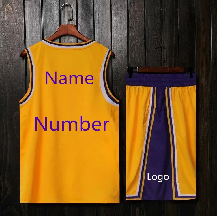 Пользовательское имя и номер новом сезоне новые Баскетбол Джерси для взрослых и детей Размер с двойным карманом воротник игровой практики форма лакер