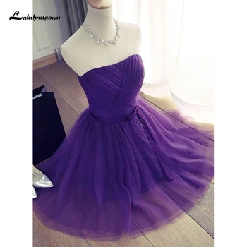 

Dark Purple Sleeveless A Line Homecoming Dresses 2020 Tulle Knee Length Graduation Party Gowns graduation and Daily Life