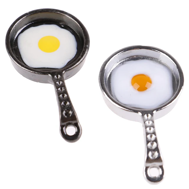 1/12 Scale Dollhouse Miniature Frying Egg Pans for 12th Dolls House Kitchen Accessories Doll House Decor 1