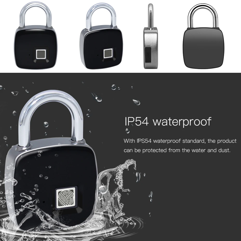 Anytek P3 Smart Keyless замок отпечатков пальцев IP54 Водонепроницаемый Электронный Противоугонный безопасности 10 комплектов отпечатков пальцев замок