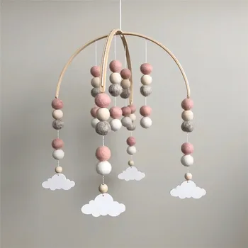 

INS Nordic Cartoon Wooden wool ball wind chimes Newborn Baby Room Decor Photography Props Baby Bedroom Decoration Pacify