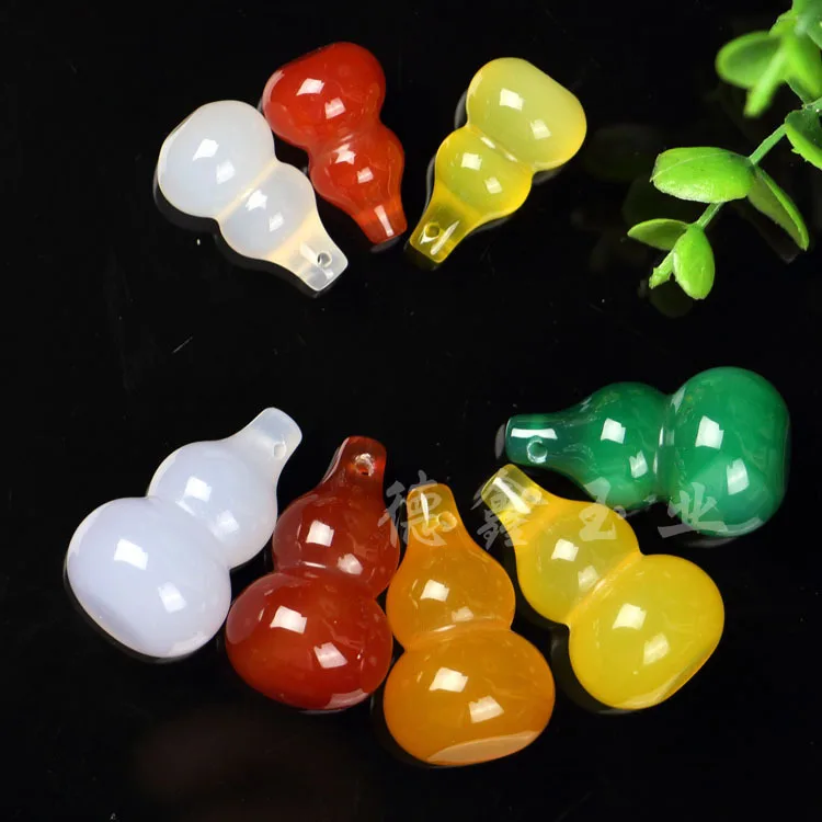 

5pc Natural Agate gourd Pendant Dragon Necklace Charm Jewellery Fashion Accessories Hand-Carved Man Woman Luck Amulet Gifts