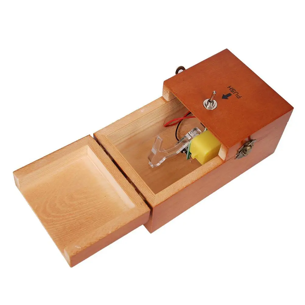 

Funny Prank Toys Fully Assembled Turns Itself Off Wooden Useless Box Leave Me Alone Machine Box for Geek Gifts or Desk Toys