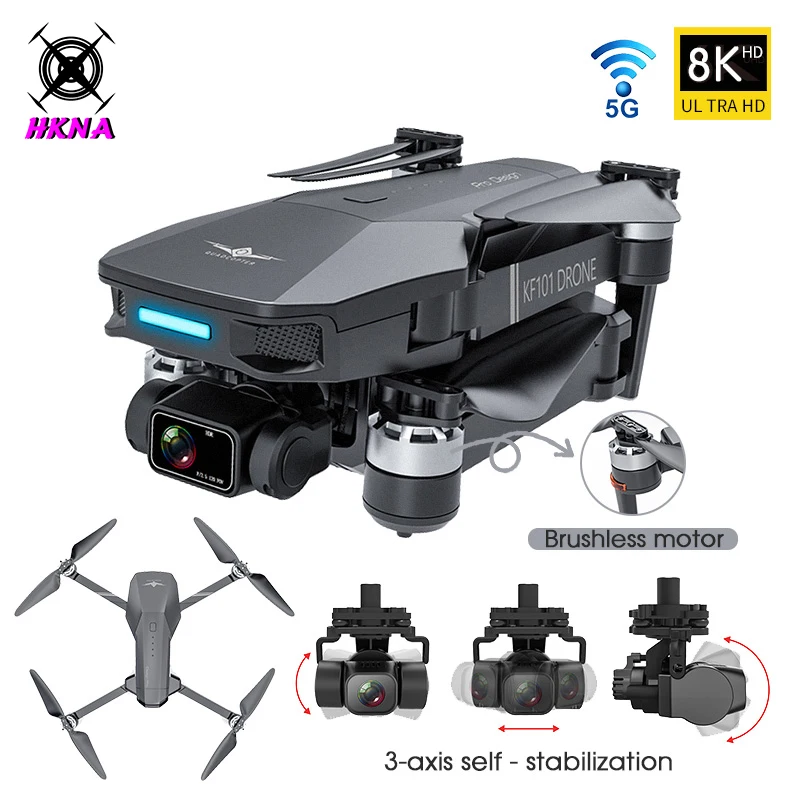 Дрон KF101 складной с камерой 8K HD GPS 4K Wifi стабилизацией сотрясения | Электроника